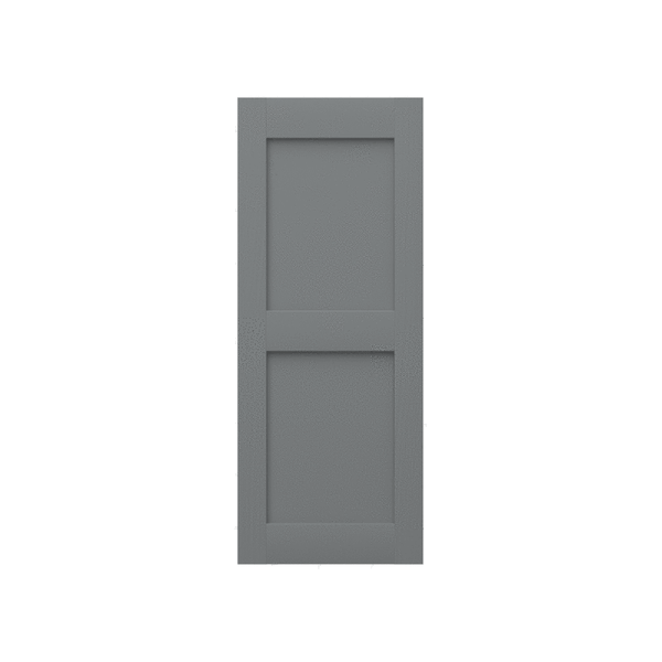Raised Two Panel Composite Wood Exterior Shutter - 2 Equal Sections - 1 Pair