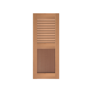 Louver Over Flat Panel Cedar Shutter w/ Extira Composite Panel - 1 Pair