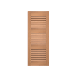 Louvered Cedar Shutter - 3 Equal Sections - 1 Pair