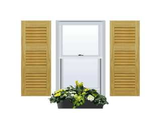 Louvered Pine Shutter - 3 Equal Sections - 1 Pair