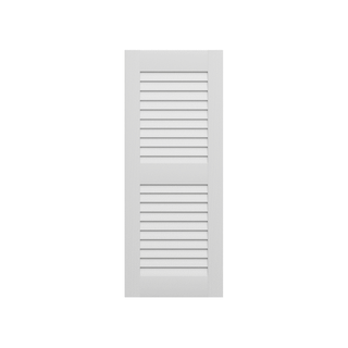 Quick Ship | Composite | Primed | Louvered Wood Exterior Shutter - 2 Equal Sections - 1 Pair
