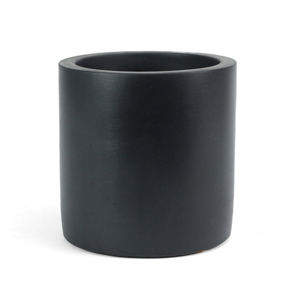 Cement Cylinder Planter - Black