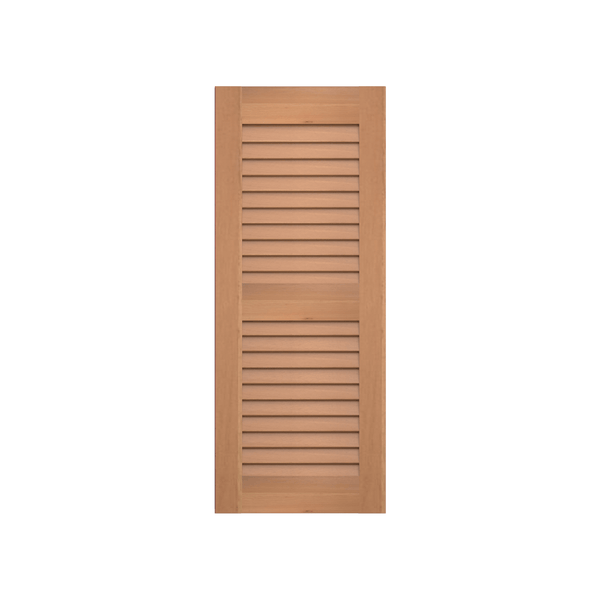Louvered Cedar Shutter - 2 Equal Sections - 1 Pair