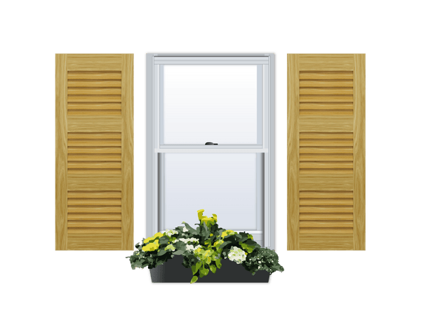 Louvered Pine Shutter - 3 Equal Sections - 1 Pair