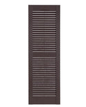 Quick Ship | Vinyl | Louvered Cathedral Top Exterior Shutter | 2 Equal Sections | 1 Pair