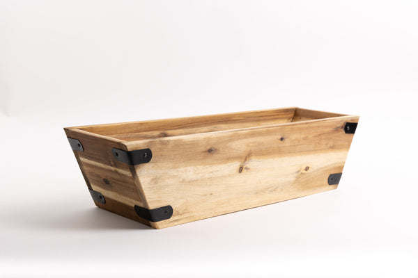 Acacia Wood Exterior Tapered Window Planter Boxes