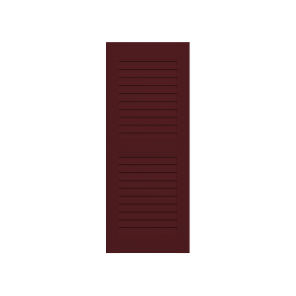 Louvered Mahogany Shutter - 2 Equal Sections - 1 Pair