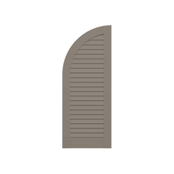 Louvered Arch Top Mahogany Shutter - No Mid Rail - 1 Pair